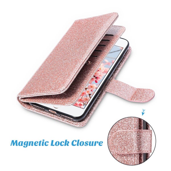 Oppo a74 5G glossy glitter leather double wallet multi card cash pocket RG Carousel 5