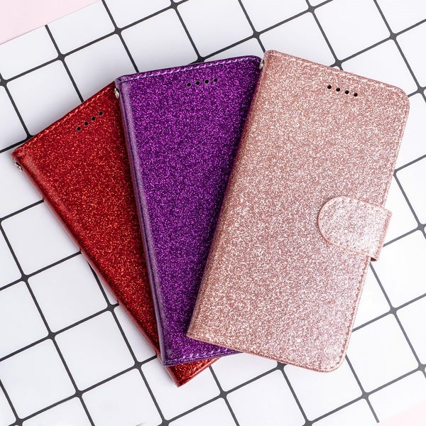 Samsung galaxy a33 5g Luxury Glitter PU leather Wallet Case card ID red Carousel 5