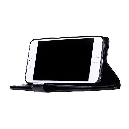 Nokia 8 Multifunction Leather Wallet Case 9 slots 3 pockets & zipper (black) Carousel 5