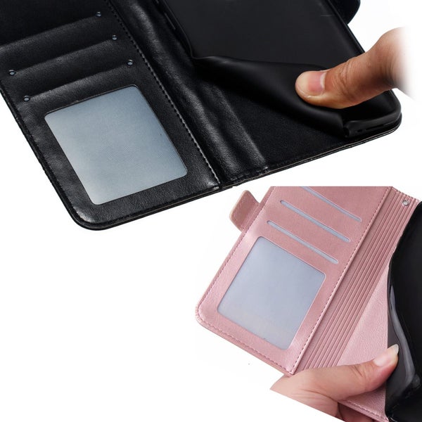 Samsung Galaxy Xcover 5 PU leather wallet case card slots zip side magnet red Carousel 7