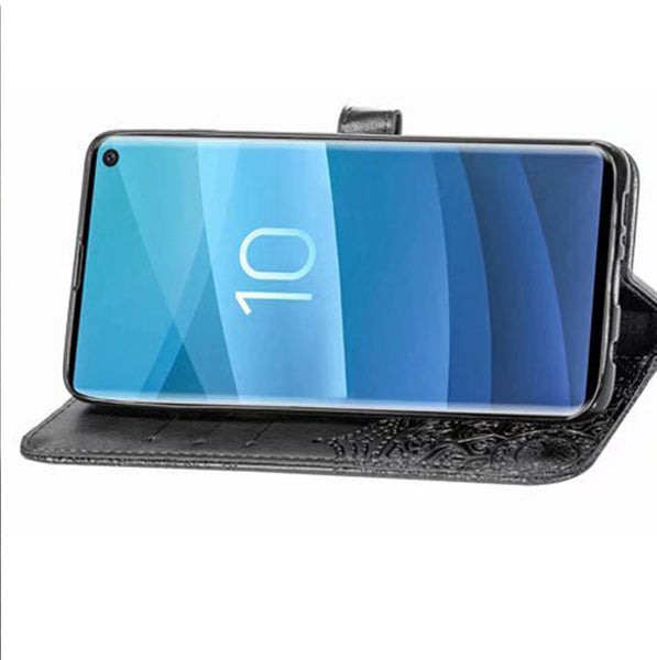Galaxy M12 Pu Leather Wallet Case Embossed Mandala Card Slot blk Carousel 4
