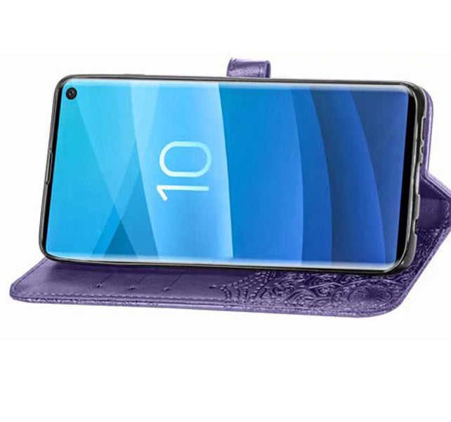 Vodafone Smart V10 Pu Leather Wallet Case Embossed Mandala Magnetic Closure ppl Carousel 4