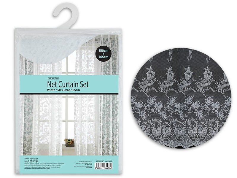 Window Net Curtain 150x165cm (Drop) 65gsm Carousel 1