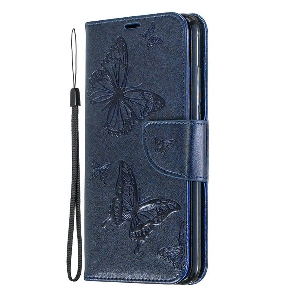 Alcatel 1 5033T PU leather wallet case embossed twin butterfly pattern (navy) Carousel 2