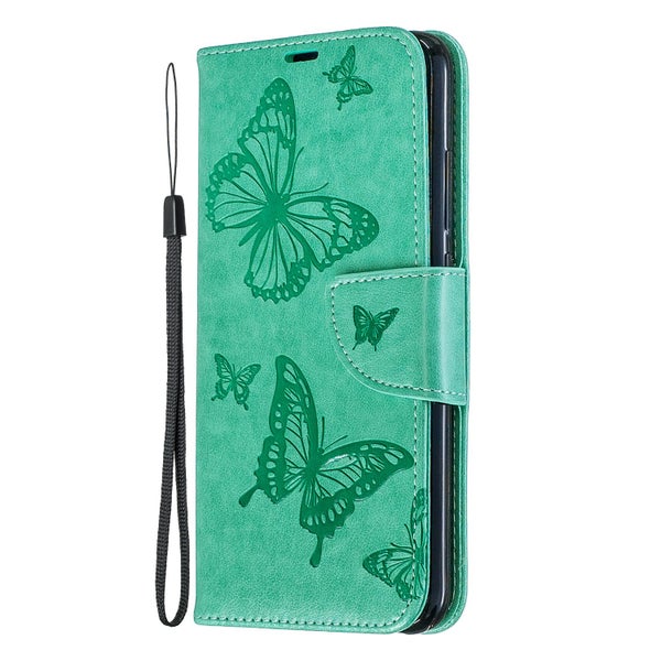 Samsung Galaxy s22 PU leather wallet case embossed twin butterfly pattern green Carousel 2