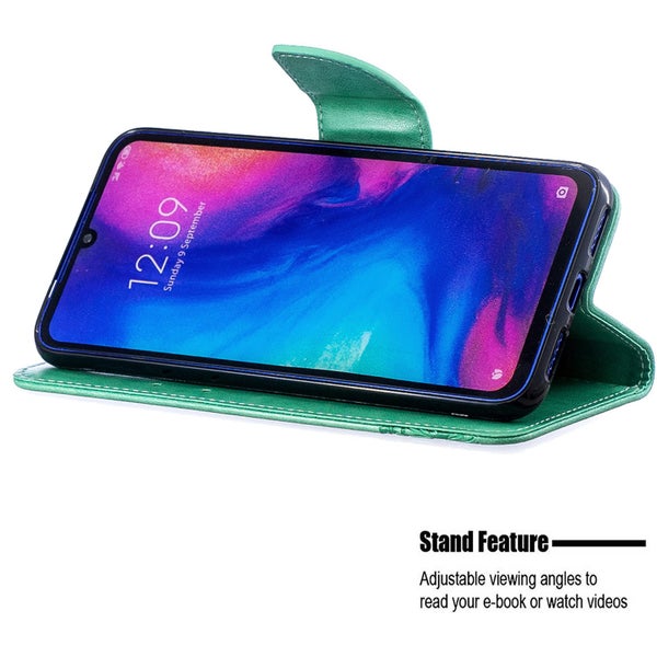 Samsung Galaxy s22 PU leather wallet case embossed twin butterfly pattern green Carousel 4