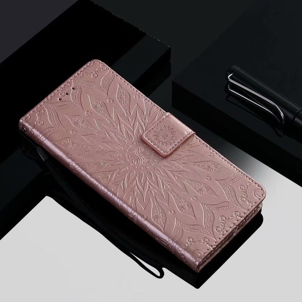 Oppo r11 wallet case embossed PU leather sunflower (rose gold) Carousel 2
