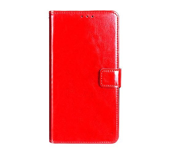 Alcatel 1X case flip wallet case vintage fine leather card slots red Carousel 4