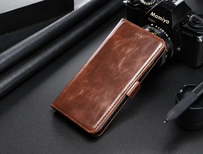 Galaxy a7 2017 A720 executive leather wallet case smooth cowhide finish D Brn Carousel 2