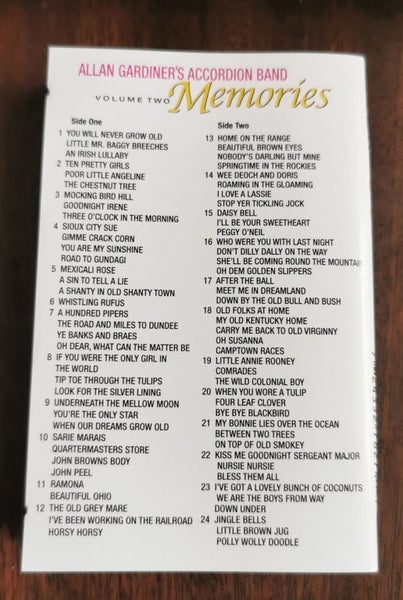 ALLAN GARDINER - ALAN GARDINER'S ACCORDION BAND VOL. 2 MEMORIES (CASSETTE) Carousel 1