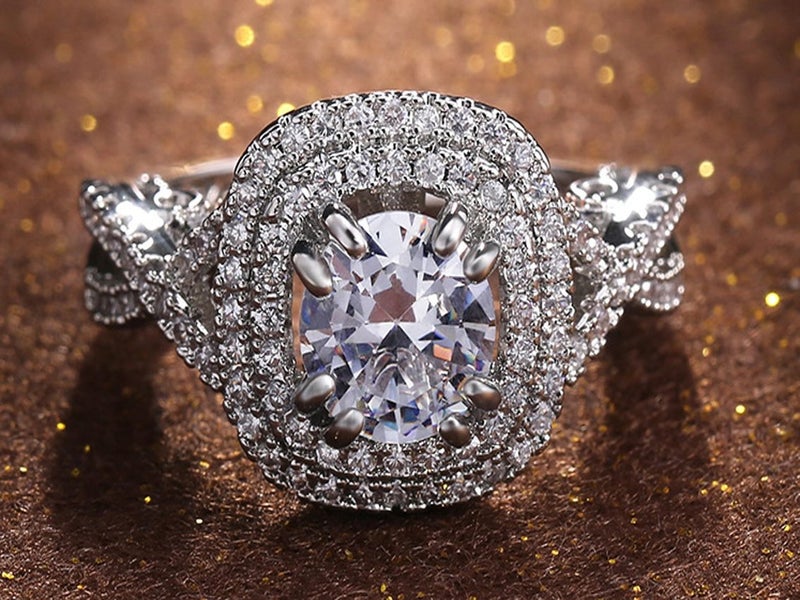 CZ Diamond White Gold Ring Carousel 1