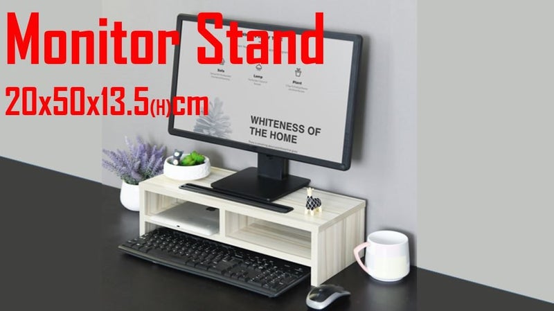 PTN WHITE 2 Tier Computer Monitor Screen Stand Riser Table Keyboard A1207 Carousel 1