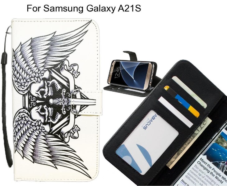 Samsung Galaxy A21S case 3 card leather wallet case printed ID Carousel 1