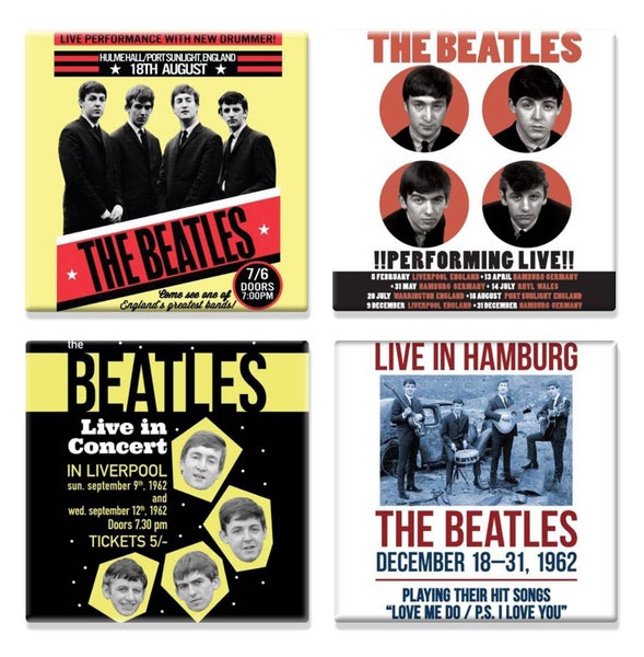 The Beatles 4 x Fridge Magnet live in concert various designs new official set Carousel 1