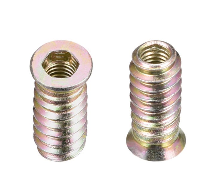 8 X Wood Furniture Carbon Steel Hex Socket Drive Insert Nuts Threaded (M8*25mm) Carousel 1