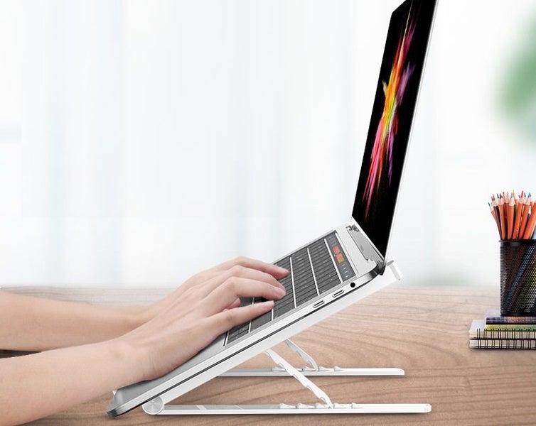 Minimal folding portable adjustable laptop ultrabook chromebook bracket stand Carousel 1