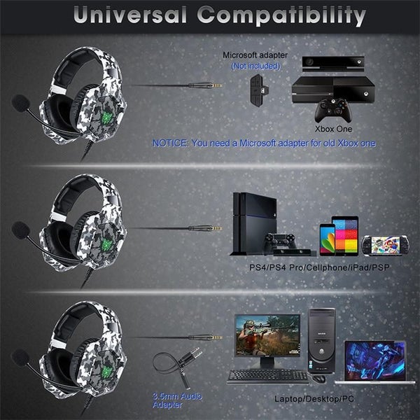 PS4 Headset Wired PC Gamer Stereo Gaming Headphones LED with Mic for XBox One PC Carousel 2