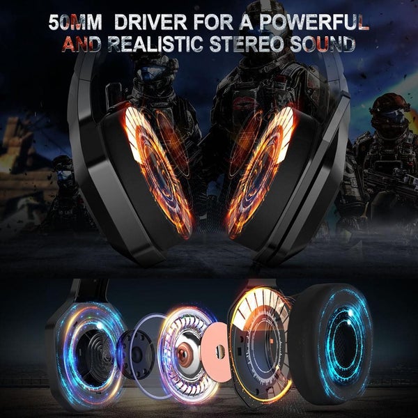 Gaming Headset Ear Headphones with Microphone RGB Stereo for PS4 Xbox One PC Carousel 5