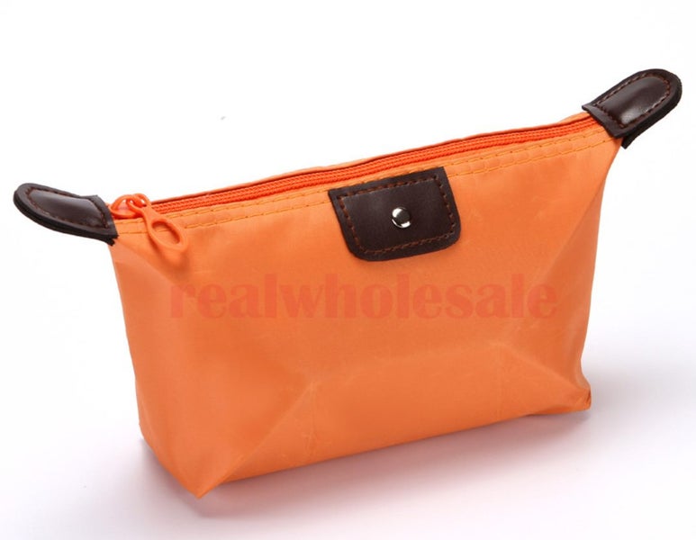 Makeup Cosmetic bag Organizer Toiletry Storage Travel Handbag Wash pouch Orange Carousel 1