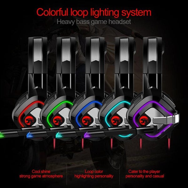 Stereo Gaming Headset Surround Sound Over-Ear Headphones Noise Cancelling Mic Carousel 5