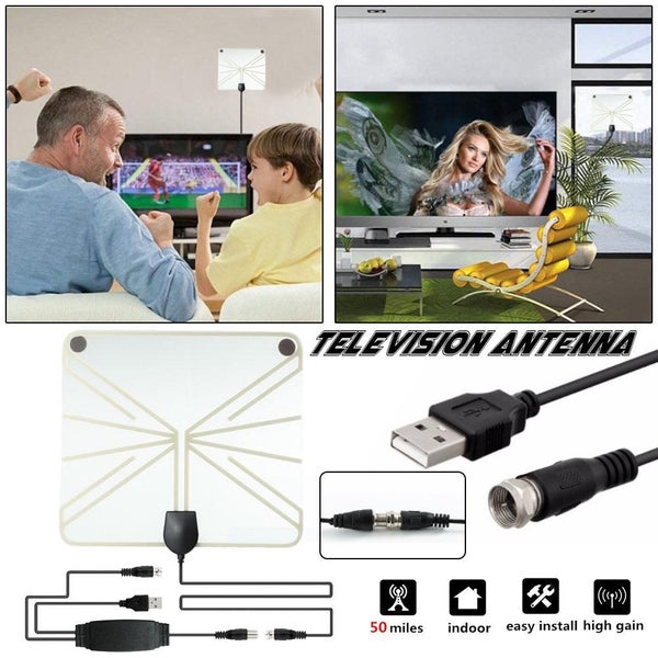 Amplified HDTV Antenna 50-100 Miles Range Digital Indoor TV 1080P HD Signal Carousel 2