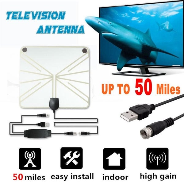 Amplified HDTV Antenna 50-100 Miles Range Digital Indoor TV 1080P HD Signal Carousel 1