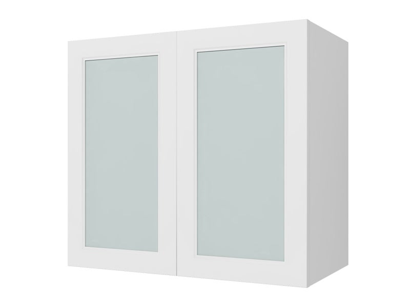 Kitchen Cabinet Flat Pack, Wall Cabinet, Double Frosted Glass Door, 600mm Carousel 1