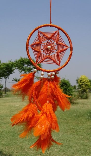SuSvapnaah Boho Small Orange Feather Dream catcher Carousel 1