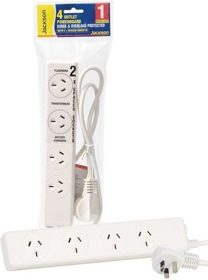 Jackson 4 Way Protected Power Board With Double Spaced Ports Carousel 1