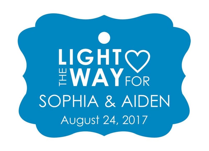 100 PCS Light The Way For Personalized Name Hang Tags Wedding Favor Tags-Blue Carousel 1