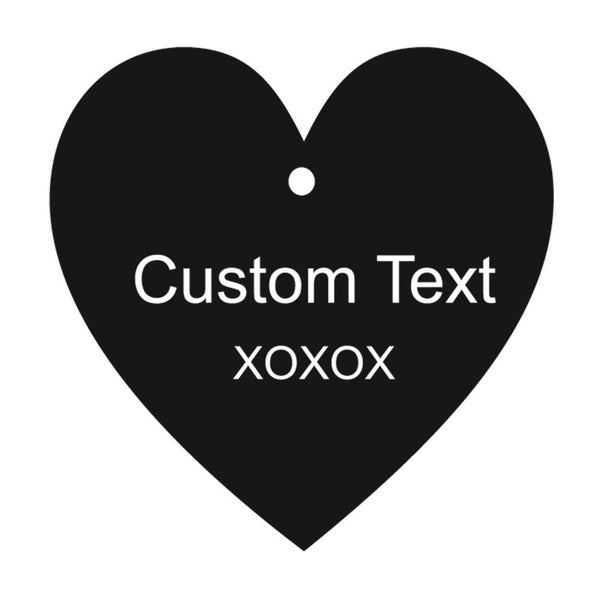 100 PCS Custom Made Any Text Heart Shape Personalized Wedding Hang Tags-Black Carousel 1