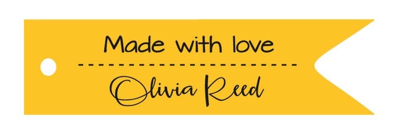 100 PCS Made With Love Customized Personalized Handmade Paper Hang Tags-Yellow Carousel 1