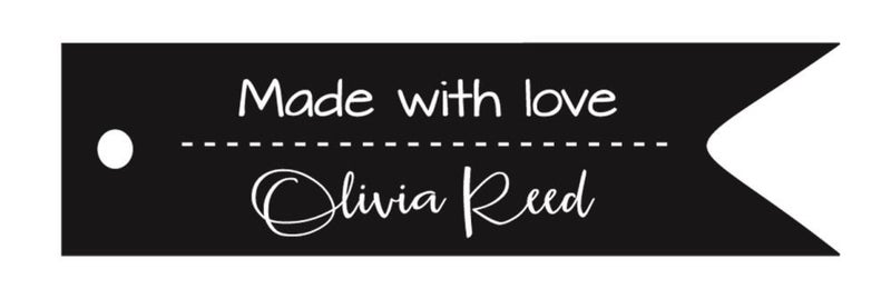 100 PCS Made With Love Customized Personalized Handmade Paper Hang Tags-Black Carousel 1