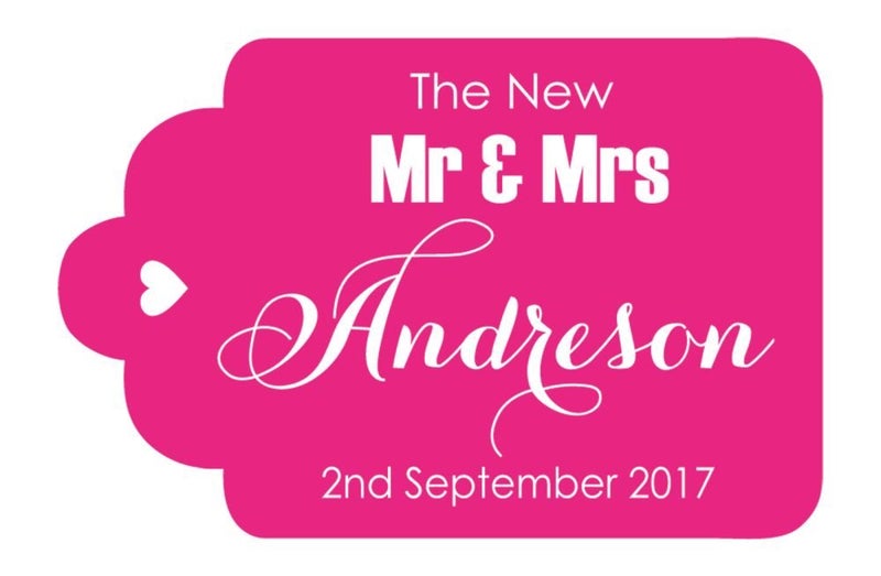 100 PCS Mr & Mrs Made Personalized Wedding Favor Gift Hang Tags-Magenta Carousel 1