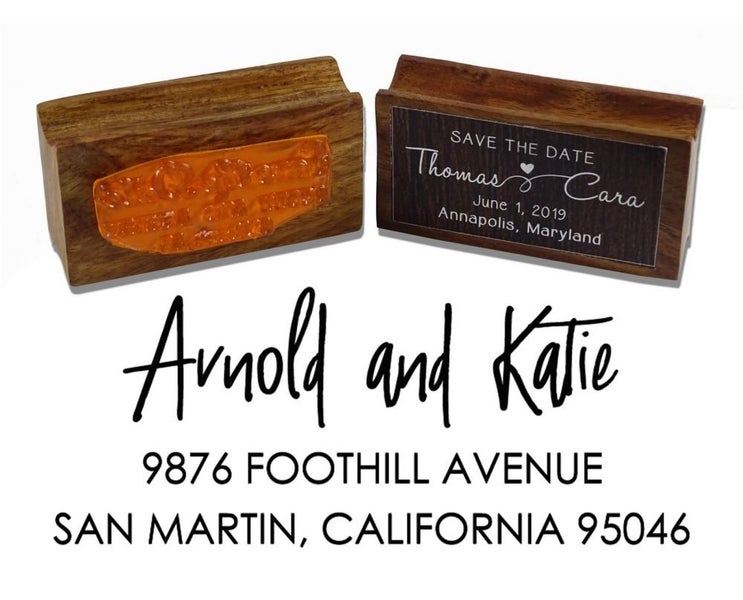 Calligraphy Personalized Invitation Address Wood Mounted Rubber Stamp Gift Idea Carousel 2