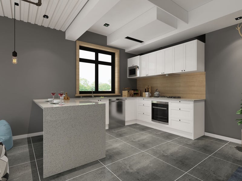 Complete Kitchen Cabinets, Shaker style, High Quality, Soft Close Doors(KD42020) Carousel 2