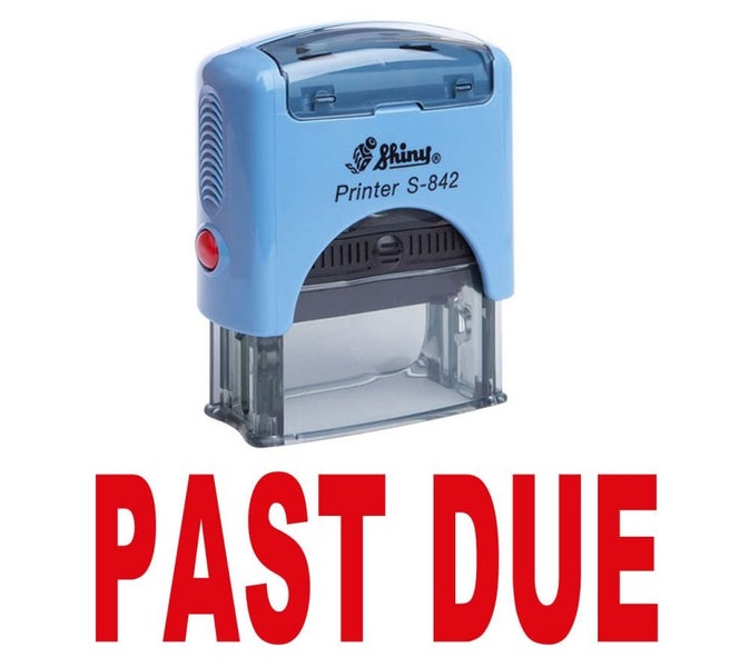 PAST DUE Self Inking Rubber Stamp Office Stationary Custom Shiny Stamp Carousel 1