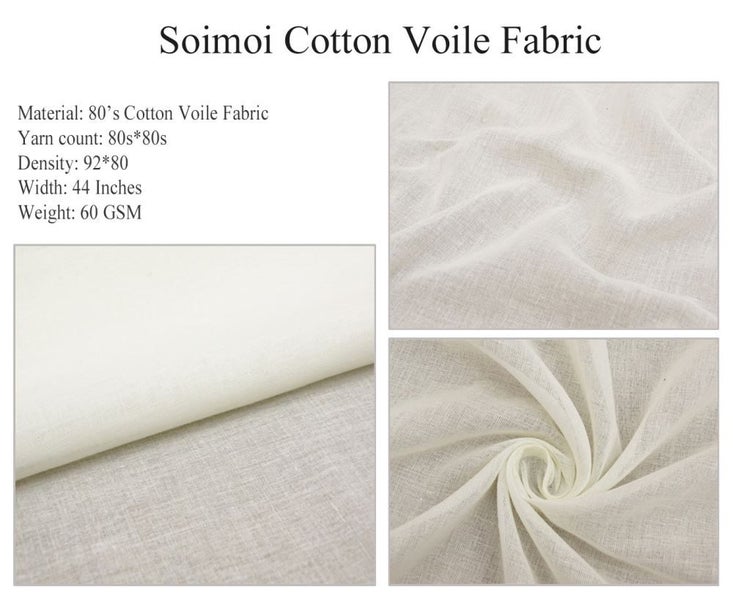 Soimoi Flamingo 58 Inches Wide Dressmaking Cotton Voile For Sewing By The Yard Carousel 4