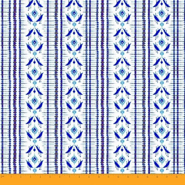 Soimoi Georgette Indigo Blue 65 GSM Shibori Print 44 Inches Wide 1Yd Craft Deco Carousel 1