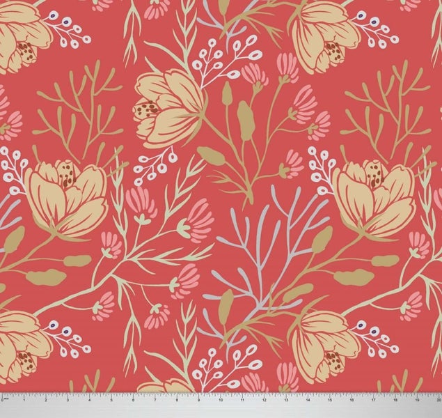 Soimoi Dressmaking Georgette 44 Inches Wide Floral Printed Material 1 Yard Carousel 1