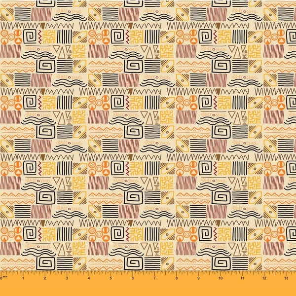 Soimoi 65 GSM Tribal Print 44 Inches Wide Craft Sewing Georgette By The 1 Yard Carousel 1