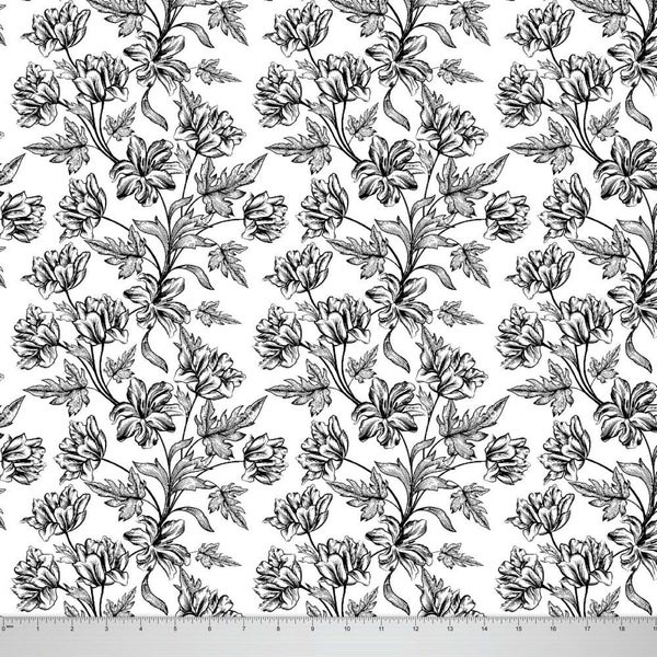 Soimoi 115 GSM 56" Wide Floral Viscose Rayon Quilting Supply By The 1 Yard Carousel 1