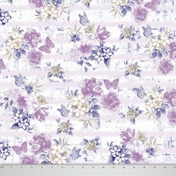 Soimoi White Butterfly & Floral Print 44 Inches Wide Georgette By The 1 Yard Carousel 1