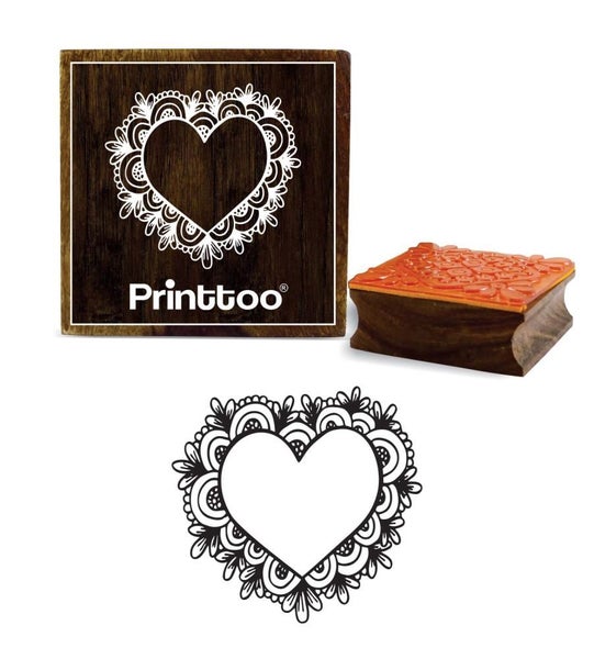 Printtoo Square Wooden Rubber Stamp Heart Scrap-booking DIY Stamps-2 x 2 Inches Carousel 1