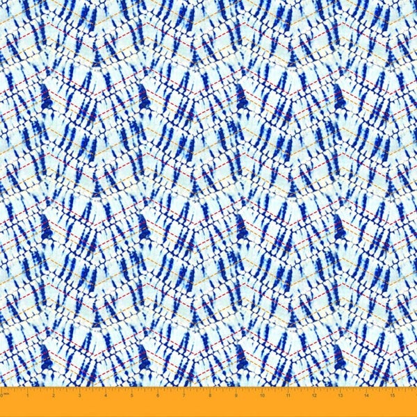 Soimoi Indigo Blue Sewing Cotton Voile Shibori Print 58 Inches Wide Material Carousel 1