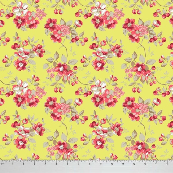 Soimoi 58 Inches Wide Cotton Voile Floral Printed Craft Sewing Material 1 Yard Carousel 1