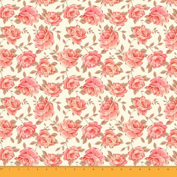 Soimoi Rose Floral Printed Designer Cotton Voile 58 Inches Wide Craft Material Carousel 1