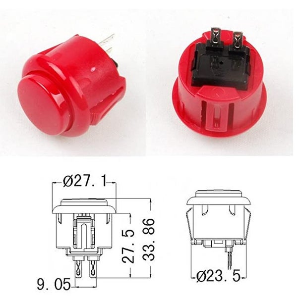 arcade button snap in button #24mm Carousel 4