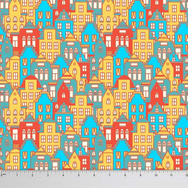 Soimoi Moss Georgette Architectural Printed Dressmaking Material 44" Wide Carousel 1