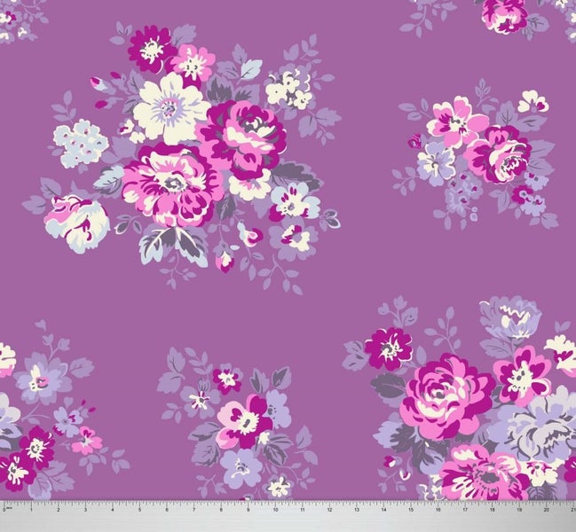 Soimoi Dressmaking Cotton Voile 58 Inches Wide Floral Printed Material 1 Yard Carousel 1
